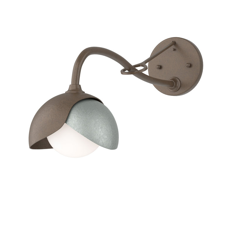Brooklyn 1 - Light Hardwired Armed Sconce, Bronze, Vintage Platinum