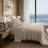 4 Pieces Split King Cotton Sheet Set,Linen