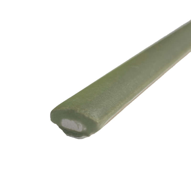Coco Demi-Bullnose 1/2 In. X 7-7/8 In. Ceramic Wall Trim, Matte Moss Verde