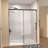 60" W × 72" H Single Sliding Shower Door,5Mm Fixed Glass And 6Mm Sliding Glass Frameless , Clear Tempered Glass, Stainless Steel Handle,Matte Black-123443755