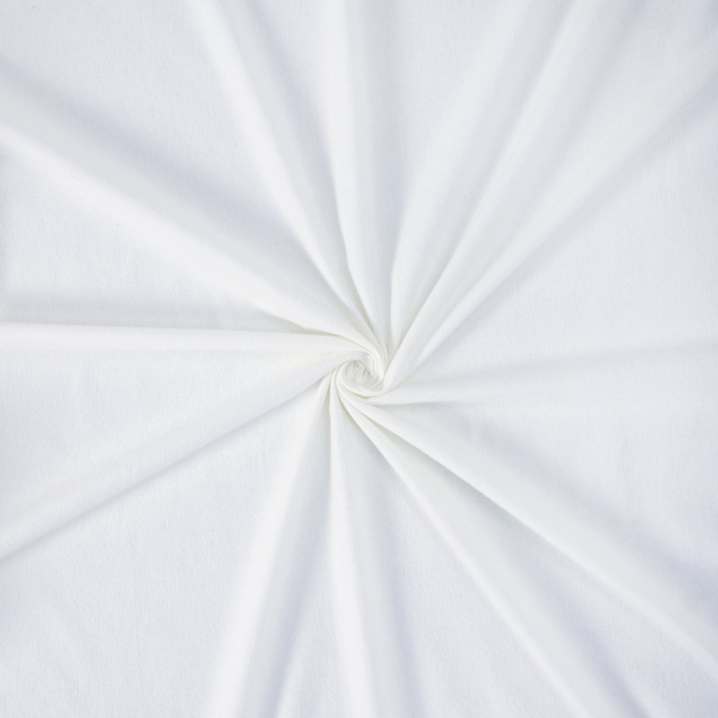 Ensemble de draps 100% flanelle Rome, Ensemble de draps pour lit simple avec 1 taie d'or, Blanc