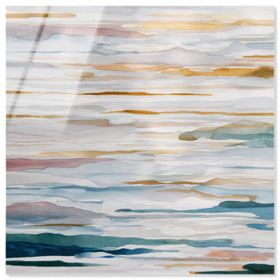 Décoration murale de salle de bain Calm Sea at Dawn III par Art Remedy, prête à être suspendue, 20 x 20