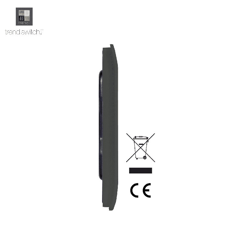 Trendi Switch Single Blanking Plate, Charcoal