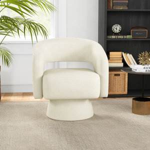 Jarissa 27.8'' Wide Modern Soft Wide Upholstered Swivel Barrel Chair