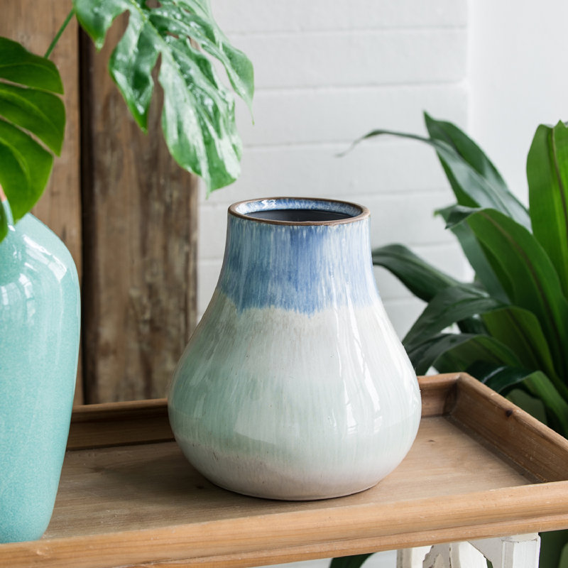 Lockway Ceramic Table Vase, 10" H x 9.1" W x 9.1" D