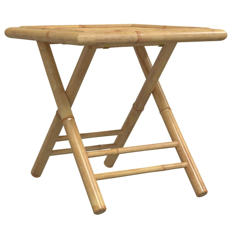Folding Garden Table Bamboo, 45cm H x 45cm L x 45cm W