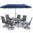 Leonard 6 - Person Metal Patio Dining Set with Rectangular Table-60756093