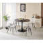 Table Tulip Top, table de salle à manger Mid-Century pour 4 à 6 personnes - plateau rond en panneau de fibres à densité moyenne (le plateau de table est composé de deux panneaux), table de salle à manger à piédestal, table de bout et table basse de loisir-2090219318