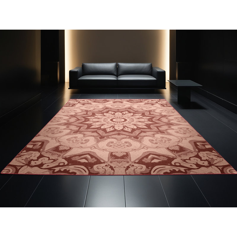Soft Plush Feingold Valentines Modern & Contemporary Abstract Area Rug in Brown – Rose Binding, 5x7