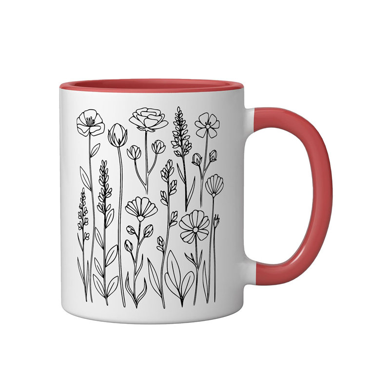 Ceramic Coffee Mug, Red