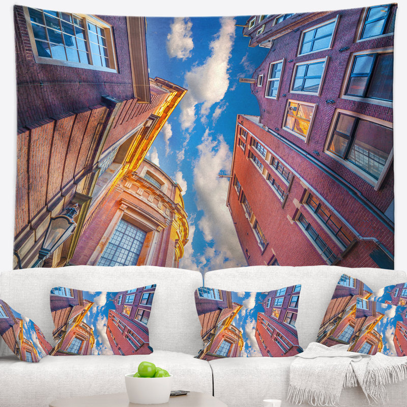 Tapisseriee en polyester à l’architecture néerlandaise avec accessoires suspendus inclus, H 78 po x l 92 po