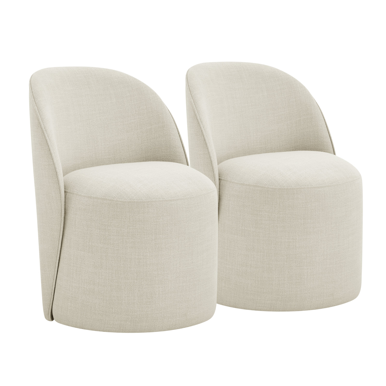 Lola Caster Dining Chair, Beige