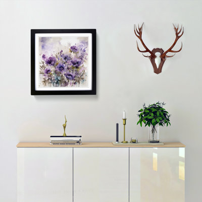 Lavender Flower Abstract Art No.1 - Single Picture Frame Print on Wood