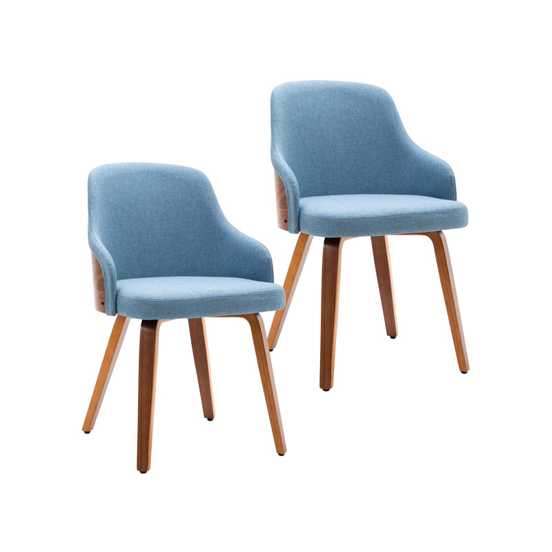 Chaise rembourrée en tissu Hye, Bleu
