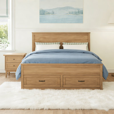 Modern Queen Size Wood Storage Bed Frame With 6 Drawers,Platform Bed With Wooden Slats Support,No Box Spring Needed,Seadrift