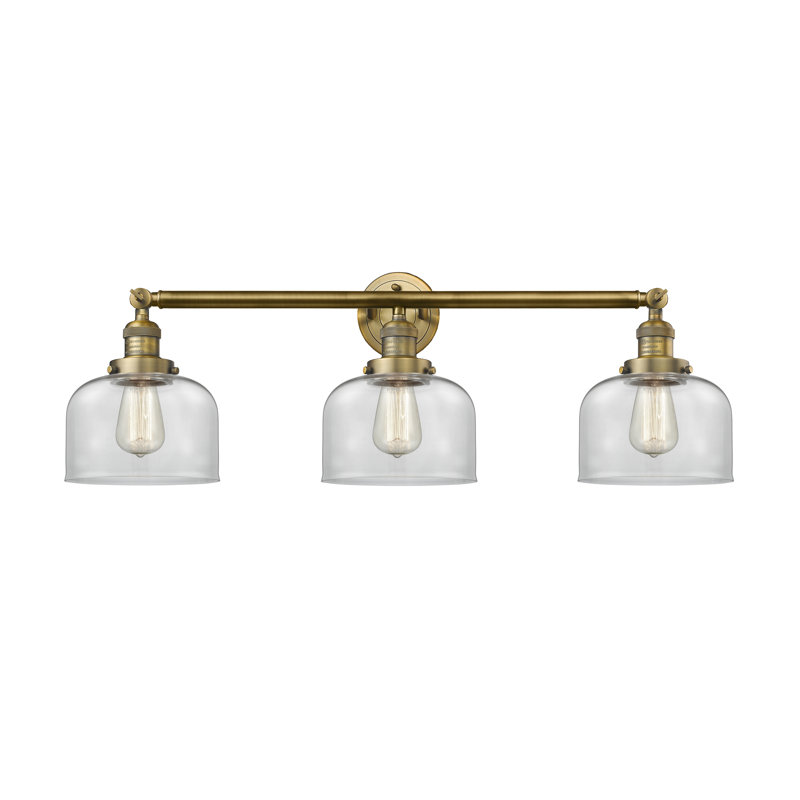 Placencia 3 - Light Dimmable Vanity Light, Clear, Satin Gold, 6 Watt Vinage LED Bulb