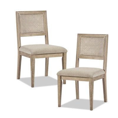 Ensemble de 2 chaises de salle à manger de style campagnard charmant avec accoudoirs et dossier rembourré pour plus de confort et de style