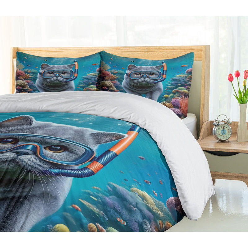 Nautical Duvet Cover, California King Duvet Cover + 2 Standard Shams