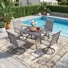 Ensemble de salle à manger de patio pour 4 personnes avec chaises pivotantes