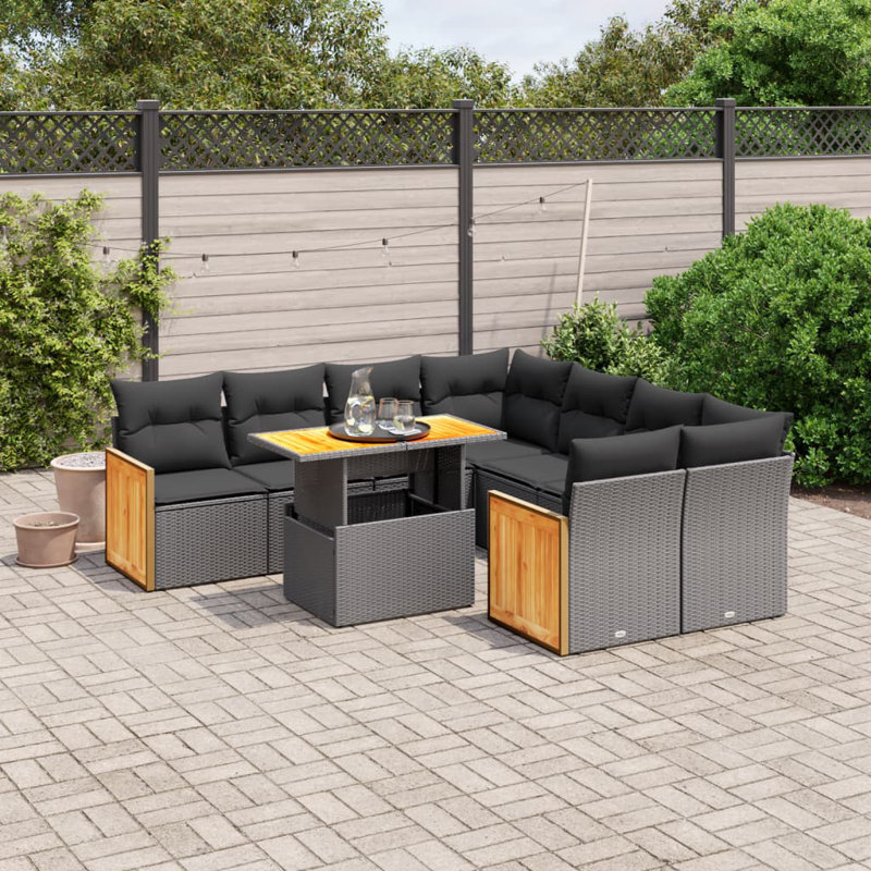  Garden Sofa Set Black