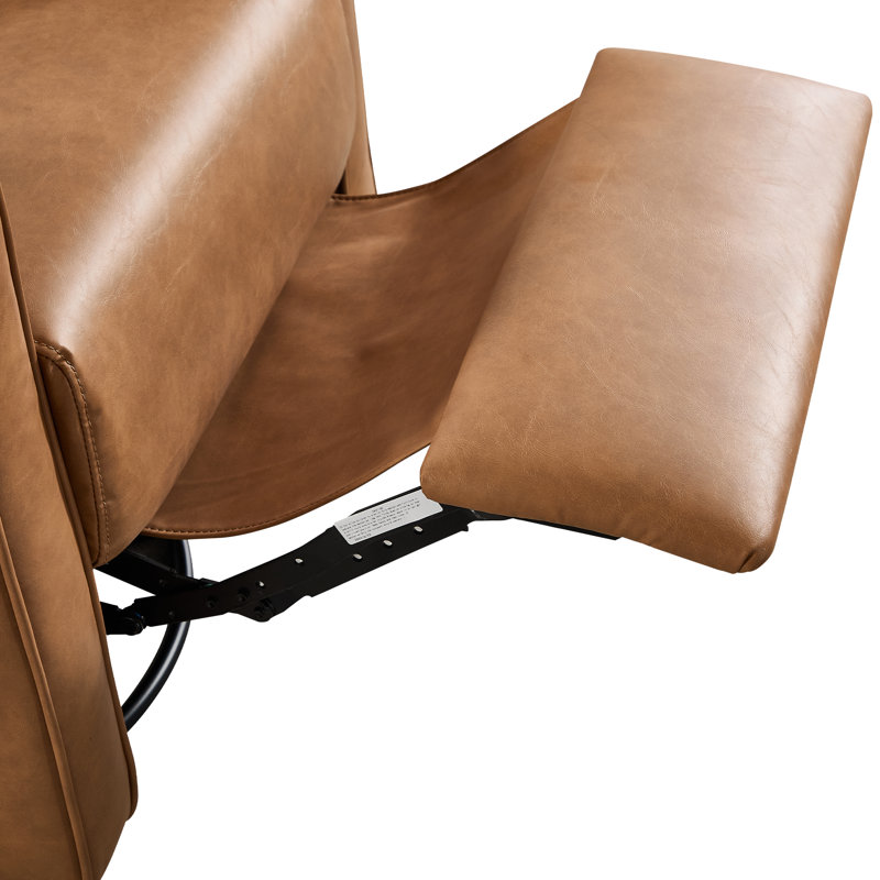 Fauteuil inclinable pivotant de 29,1 po de largeur, Microfibre brun tangerine