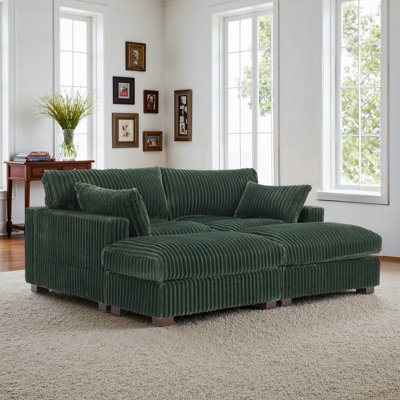 Canapé modulaire réversible 3 pièces en fausse fourrure de lapin