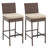 Set of 2 30" Outdoor Wicker Bar Stools with Cushion, Aluminum Frame-66888719-66888720