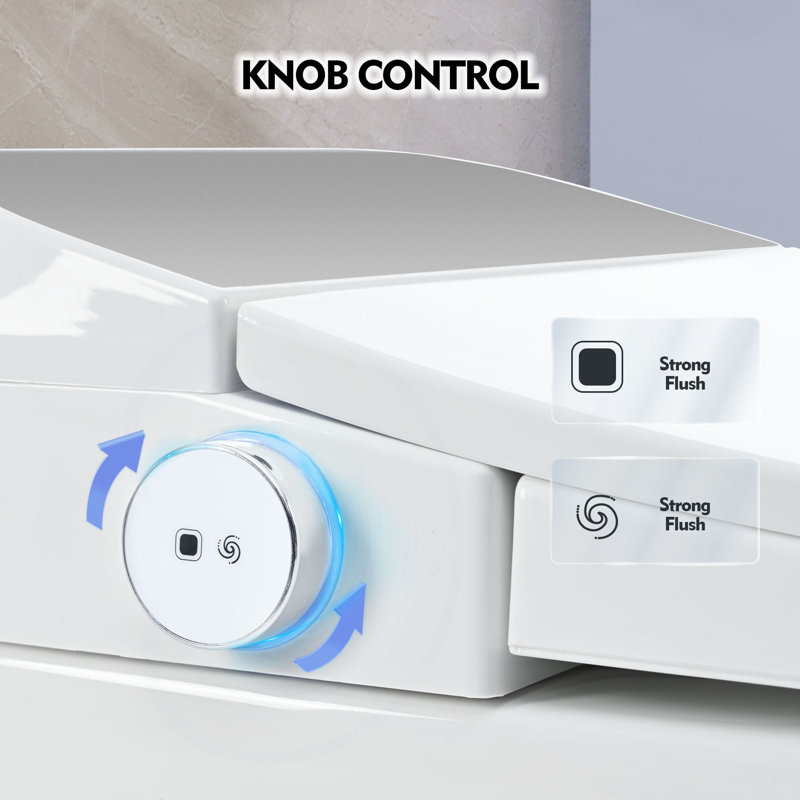 Toilette allongée à hauteur de bidet fixée au sol 1,28 GPF Mocoloo Smart (siège inclus)