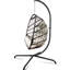Chaise de patio suspendue avec support - coussin doux et coussin, coussin de siège confortable en métal thermolaqué, vieillissant pour une utilisation à long terme