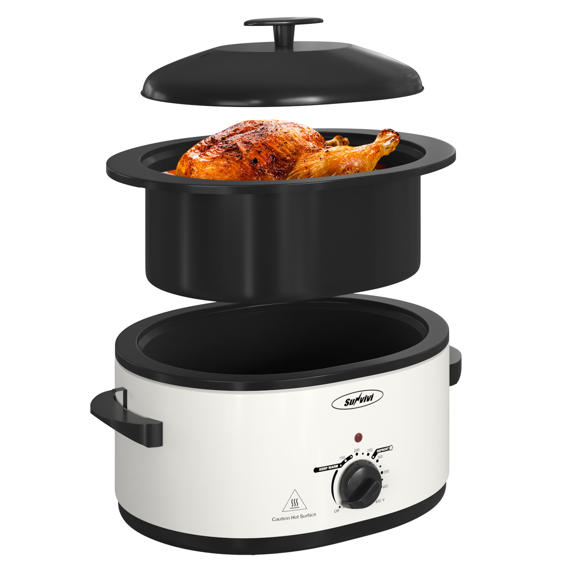 Sunvivi Electric Roaster Oven with Removable Pan and Rack