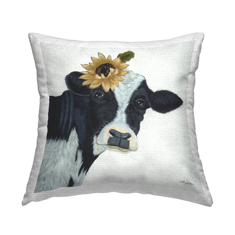 Coussin d'extérieur Country Cow Sunflower Blossom