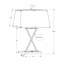 Lampe de table - H 25 po, port USB inclus, métal noir, abat-jour beige