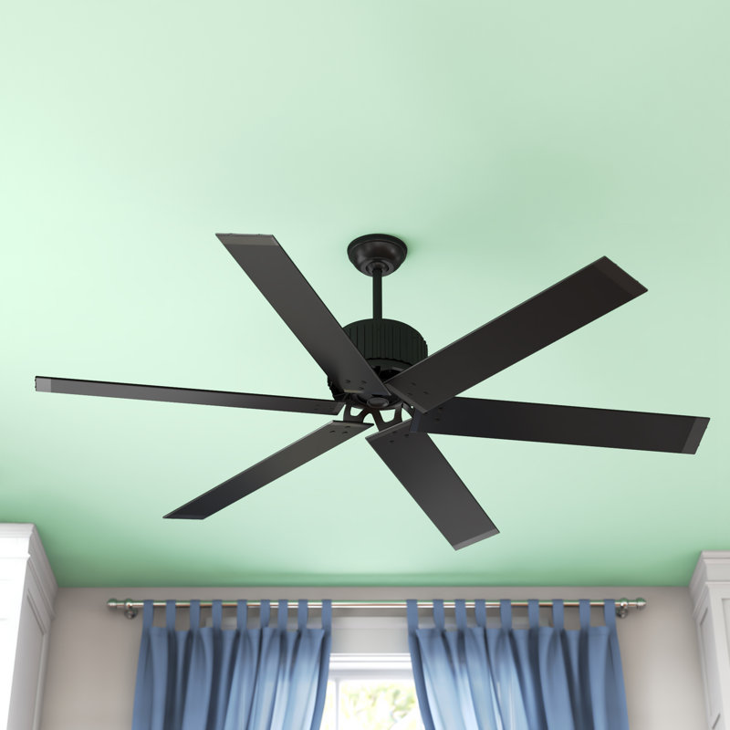 Matte Black 72" Industrial Ceiling Fan with Remote and Reversible Blade