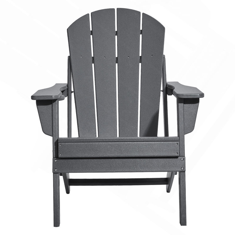 Chaise en plastique, ensemble de 2 foyers pliables toutes saisons gris