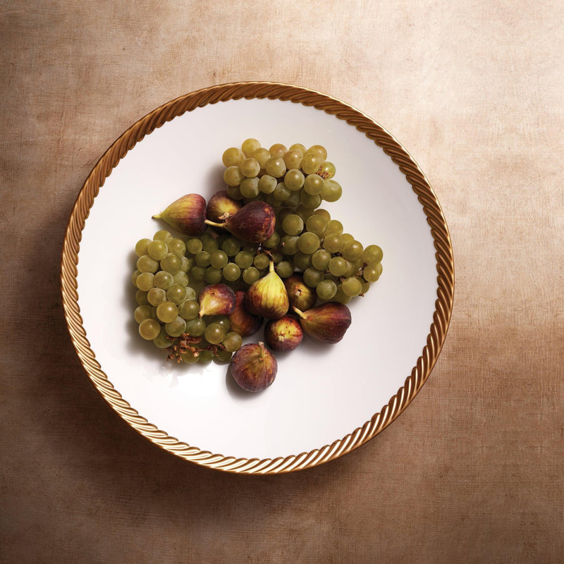 Corde Gold Coupe Serving Bowl, White/Gold