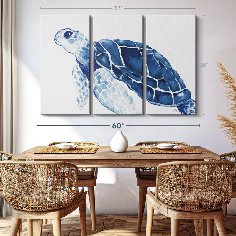 «Turtle In The Blues» sur toile, H 36 po x l 57 po x P 1,25 po