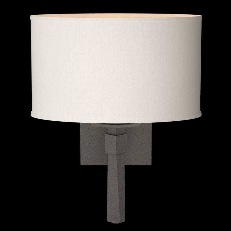 Beacon Hall Oval Drum Shade Sconce, Flax , Natural Iron