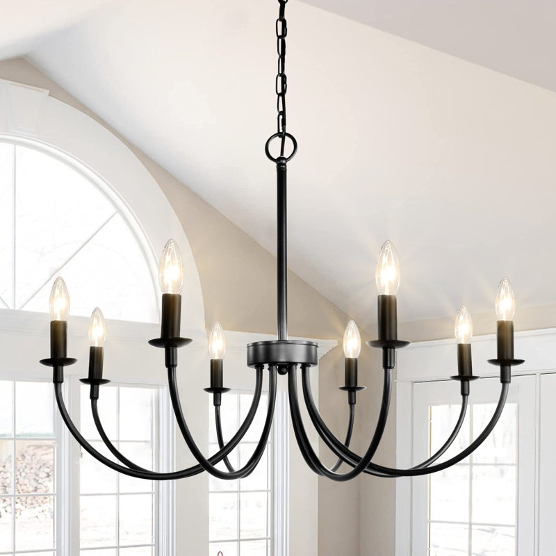 Krustina 8 - Light Dimmable Classic / Traditional Chandelier, Black