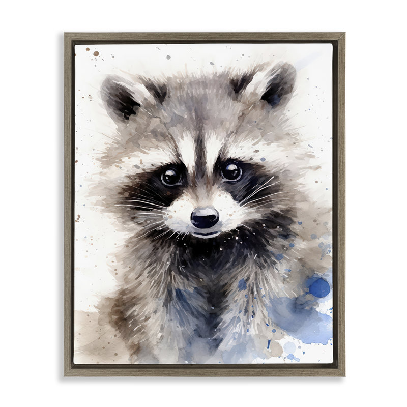  "Woodland Nursery Raccoon", art mural sur toile flottante par Franklyn Gregory, H 21 po x l 17 po