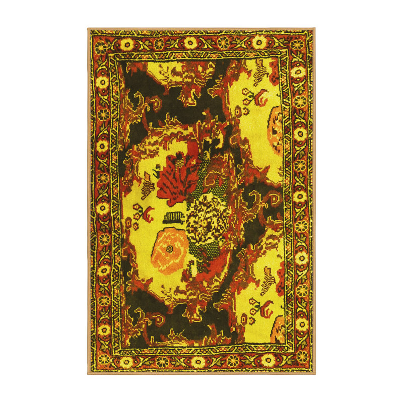 Tapis traditionnels jaunes 1186, Rectangle 2 pi x 3 pi
