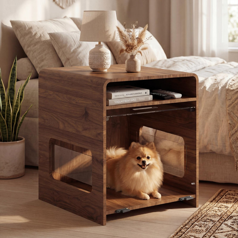 Cage pour chien, Chêne clair