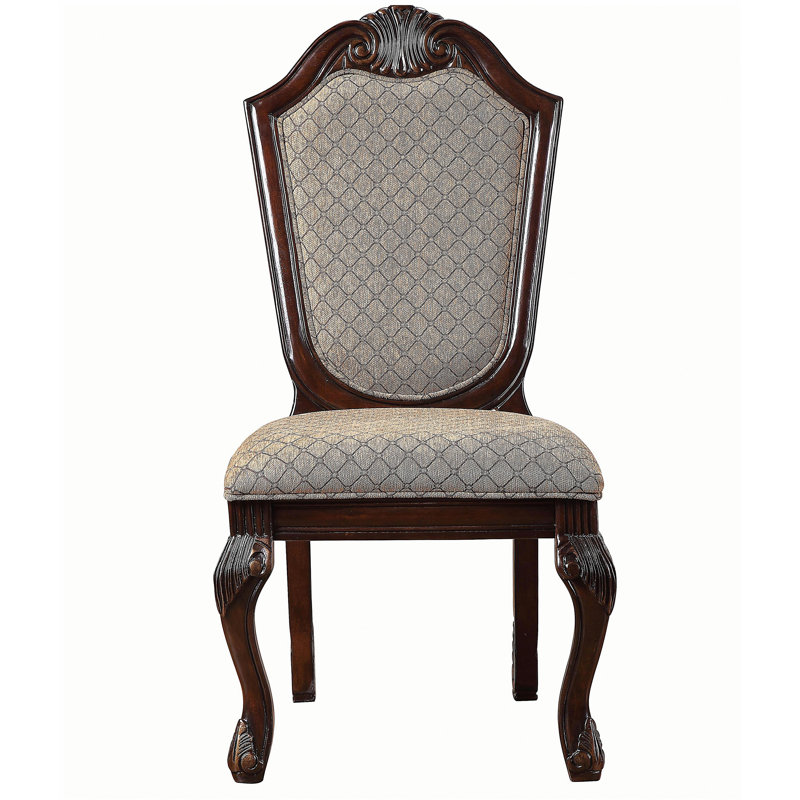 Chaise d'appoint en tissu et finition espresso Chateau De Ville (ensemble de 2)