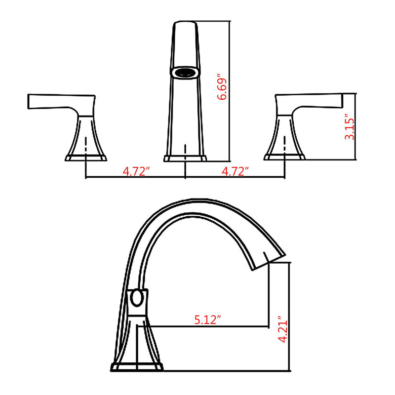 Brushed Nickel 3 Hole Two Handle Bathroom Sink Faucet - Updated Pop Up, Corrosion & Spot , Advanced Cartridge Widespread With Handles And Finish Ceramic, Rust