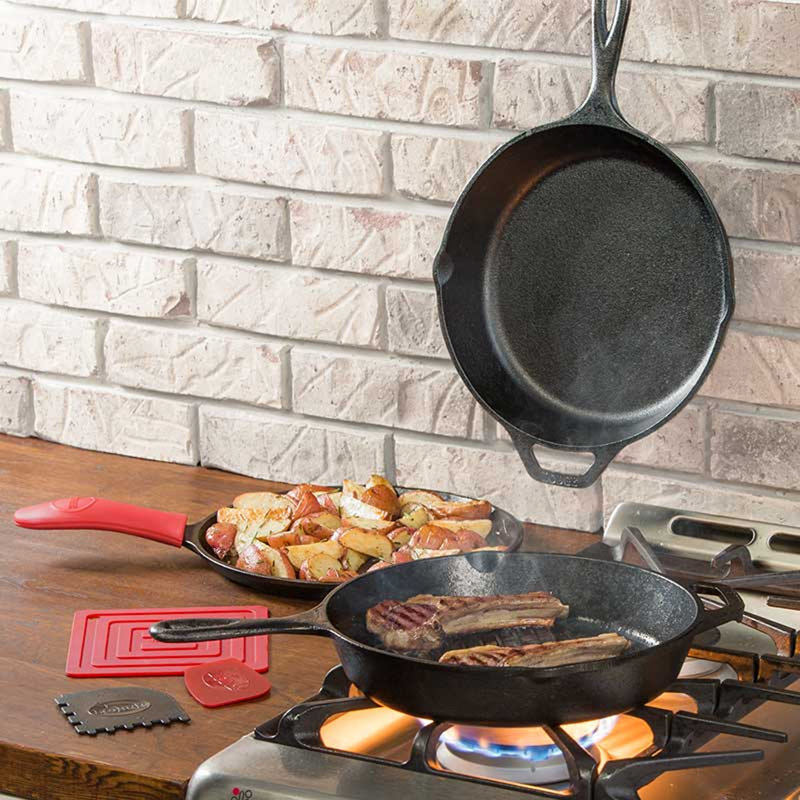 Lodge Essential Cast Iron Cookware Set Black