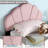 Velvet Upholstered Platform Bed with Shell Headboard