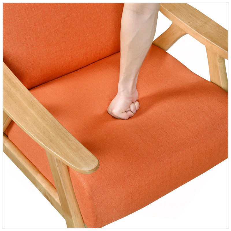 Fauteuil Ayzlee, Tissu orange, Natural