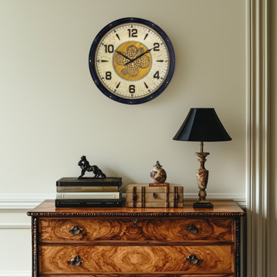 29" Venetian Round Clock With Open Moving Gears