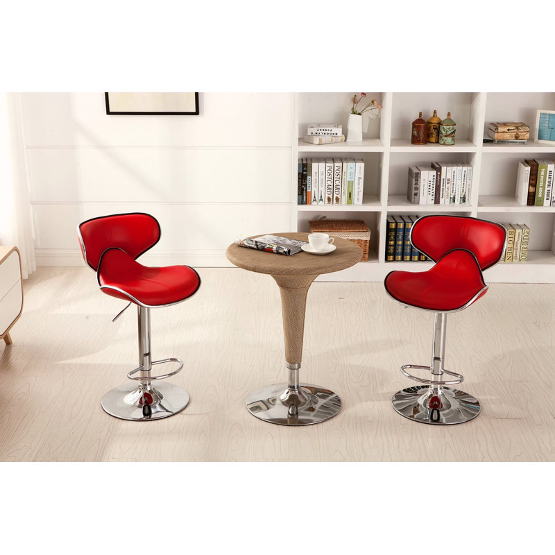 Ensemble de 2 tabourets de bar Upholstery Airlift, Rouge