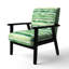 Chaise rembourrée rayée - vert et blanc-2038919979
