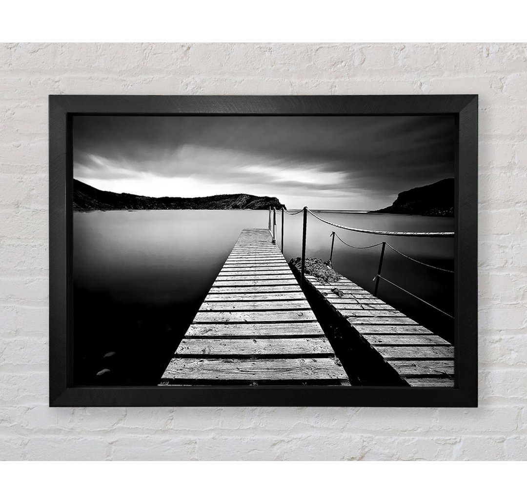 Abstrakter Pier B N W - Druck